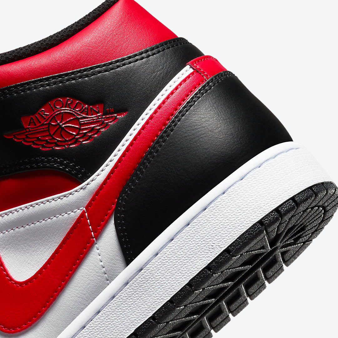 Jordan 1 Mid White Black Red