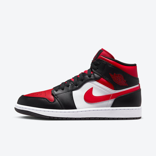 Jordan 1 Mid White Black Red