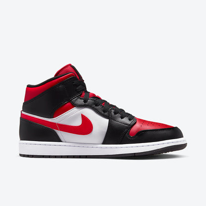 Jordan 1 Mid White Black Red