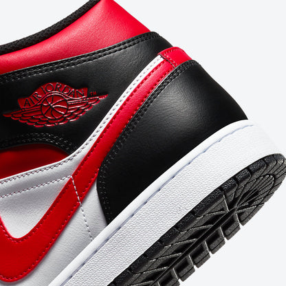 Jordan 1 Mid White Black Red