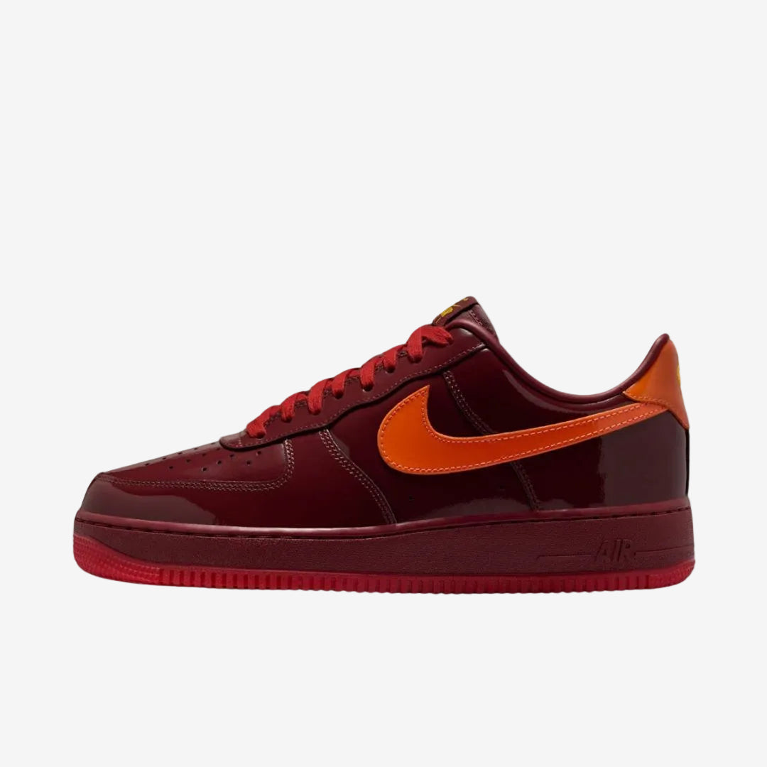 Nike Air Force 1 Low Patent Leather Dark Team Red Safety Orange