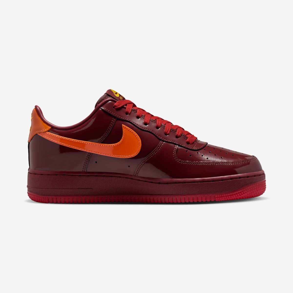 Nike Air Force 1 Low Patent Leather Dark Team Red Safety Orange
